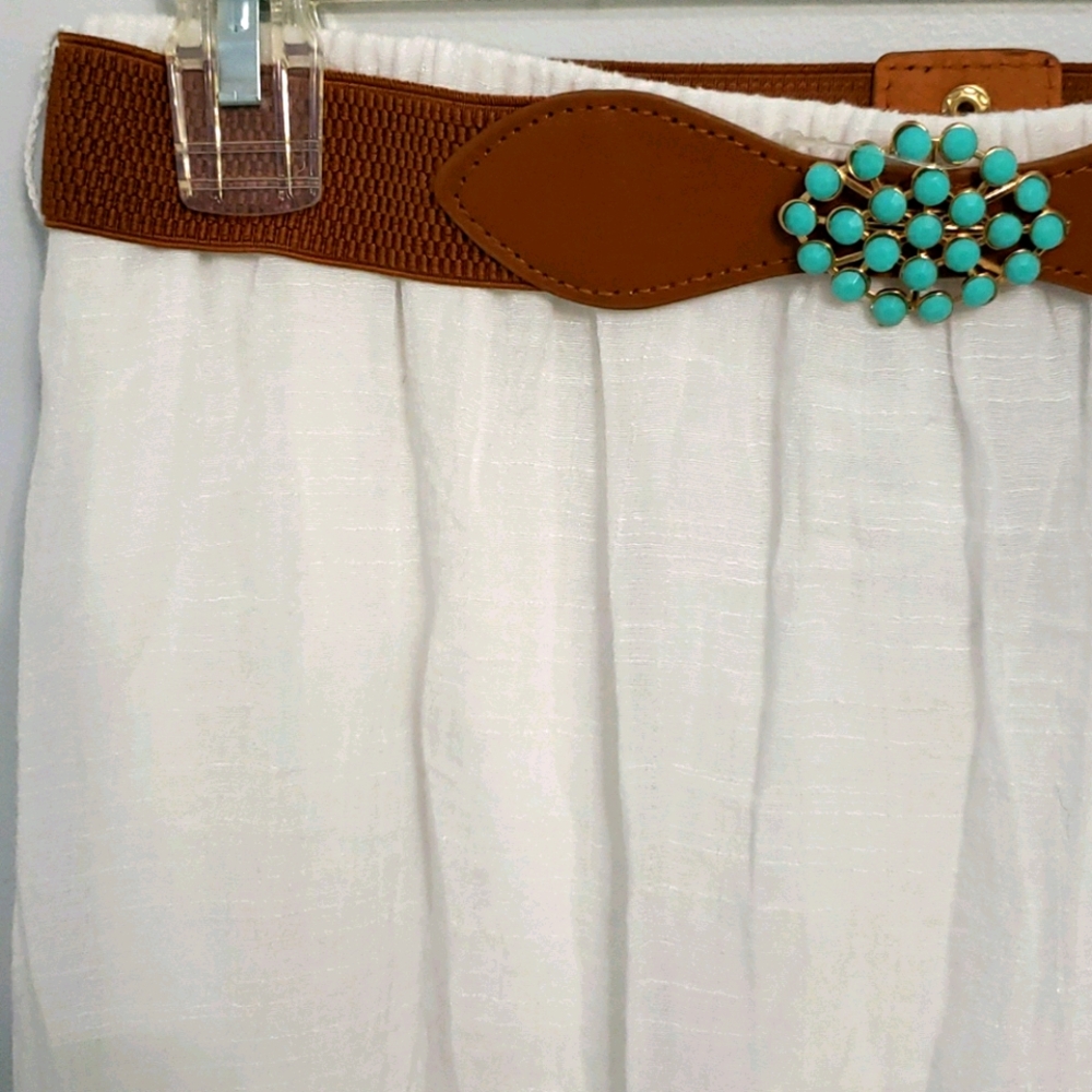 New White Skirt w/Belt